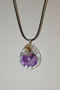 Aura stones- purple petal with rainbow dewdrops