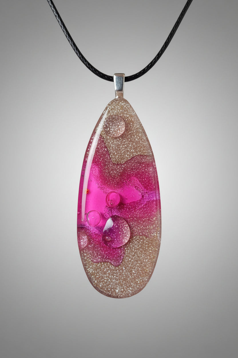Aura stones- champagne shores dissolve into pink with dewdrops