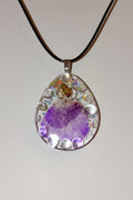 Aura Stones- purple petal with glitter and dewdrops