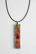 Aura Stones- pendulum pendant with 4 pink flowers and glitter
